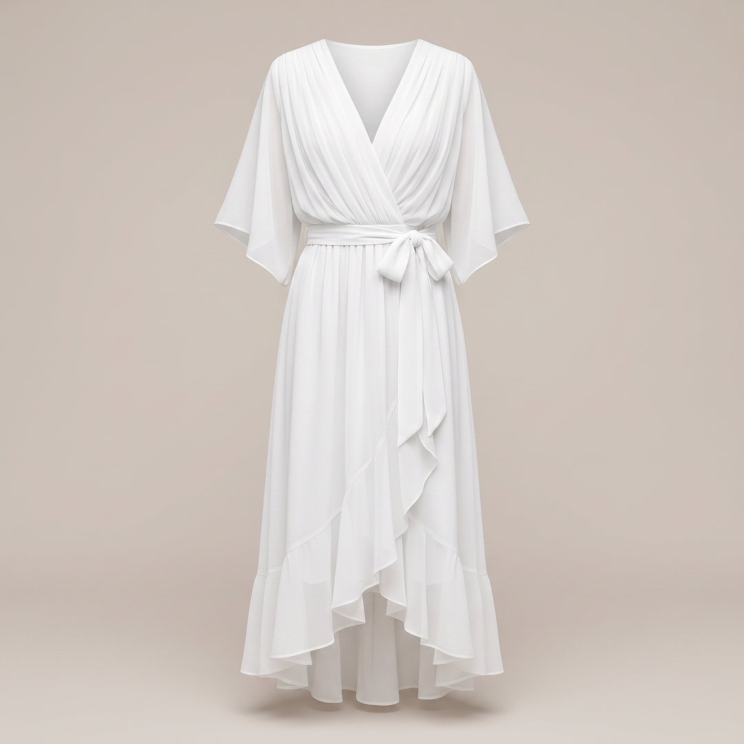 ANWEN V-NECK MIDI DRESS