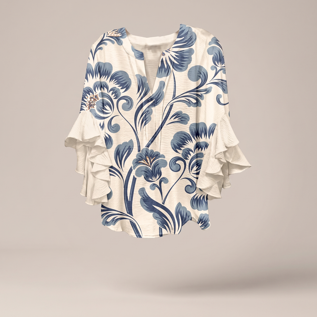 ELENORA WHISPER RUFFLE BLOUSE
