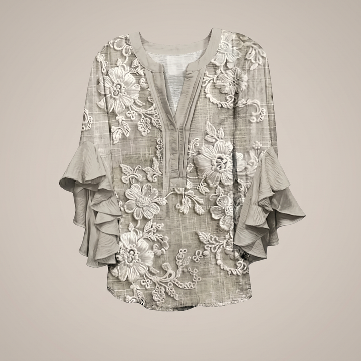 ELENORA WHISPER RUFFLE BLOUSE