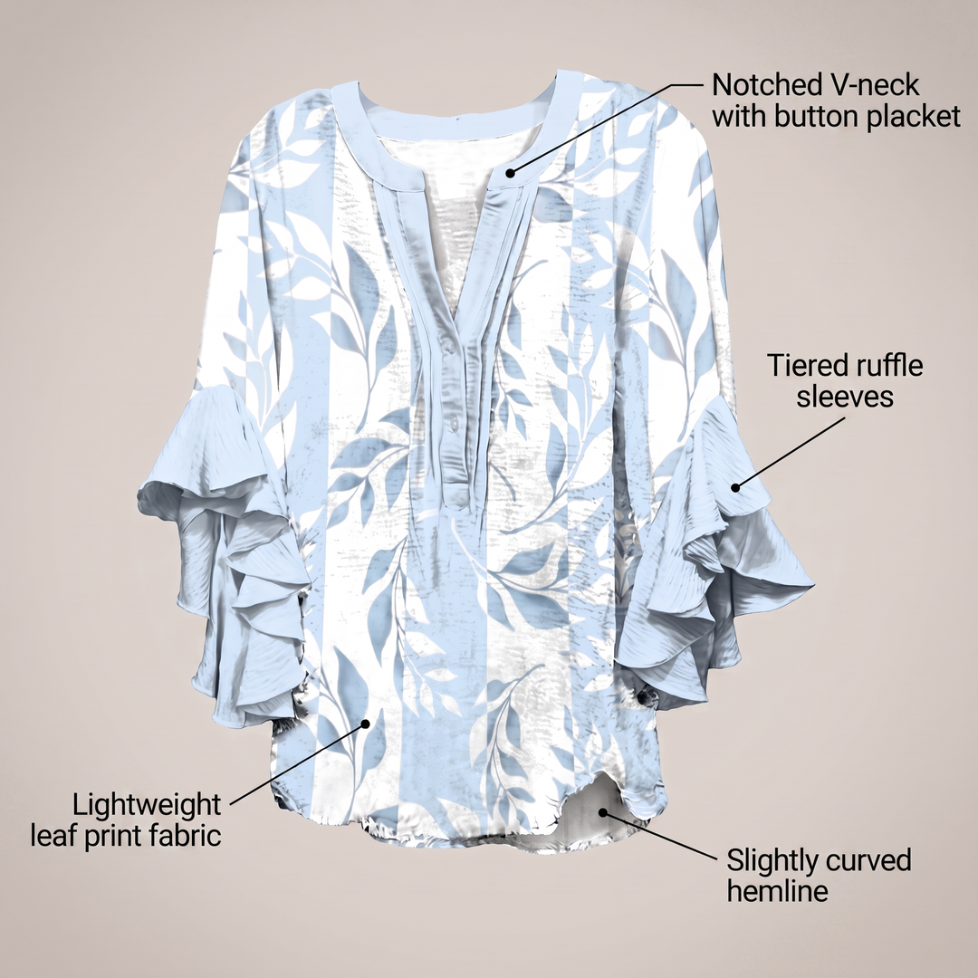 ELENORA WHISPER RUFFLE BLOUSE