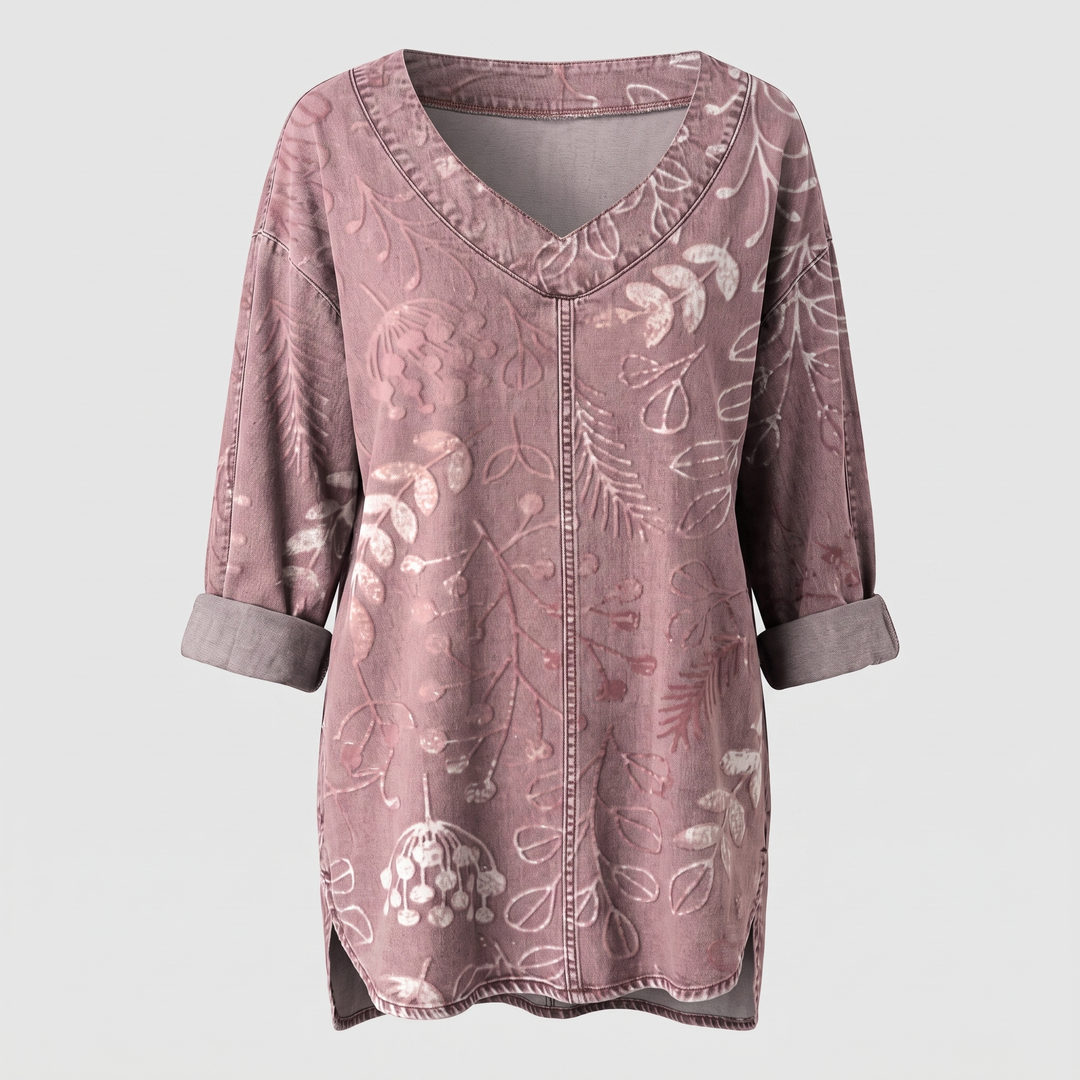 ELVERA LEAF PRINT BLOUSE