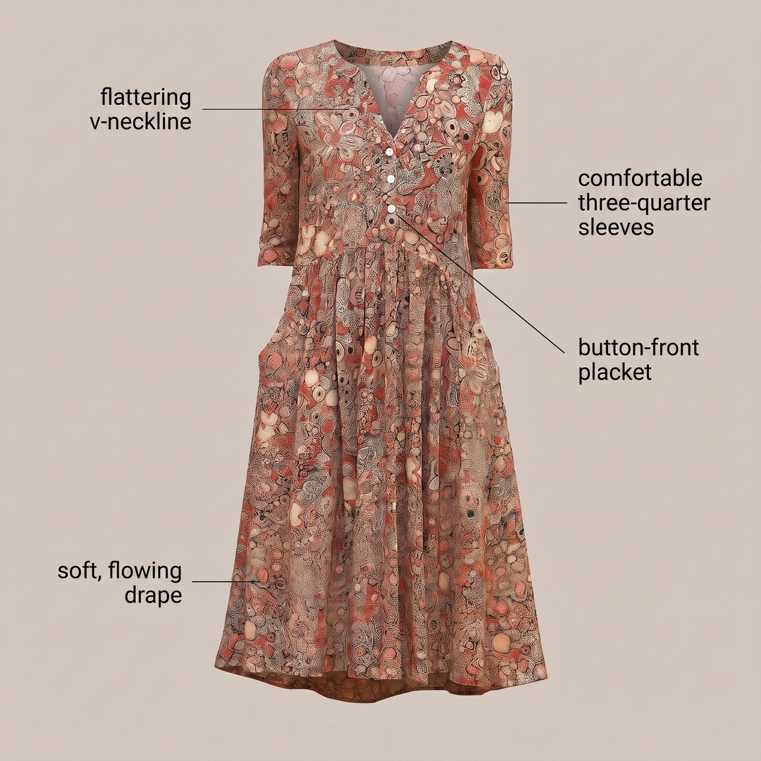 LIORA LUXE V-NECK DRESS