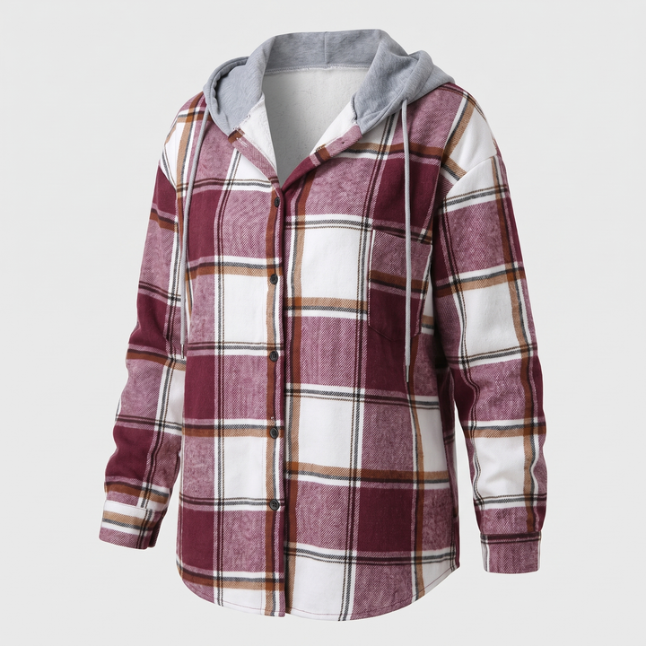 HIGHLAND PLAID HOODED COAT