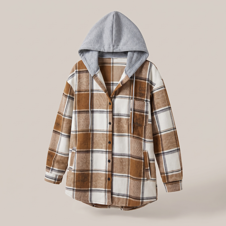 HIGHLAND PLAID HOODED COAT