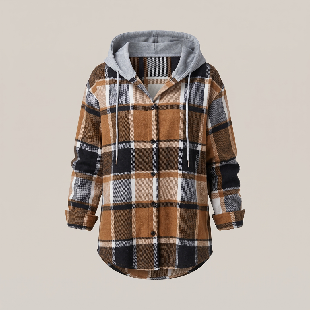HIGHLAND PLAID HOODED COAT