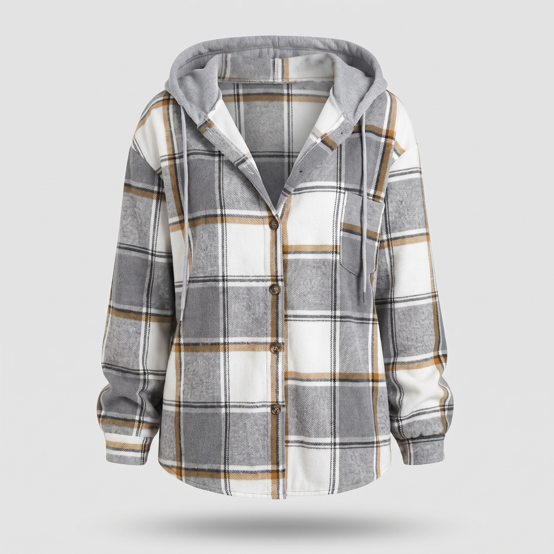 HIGHLAND PLAID HOODED COAT