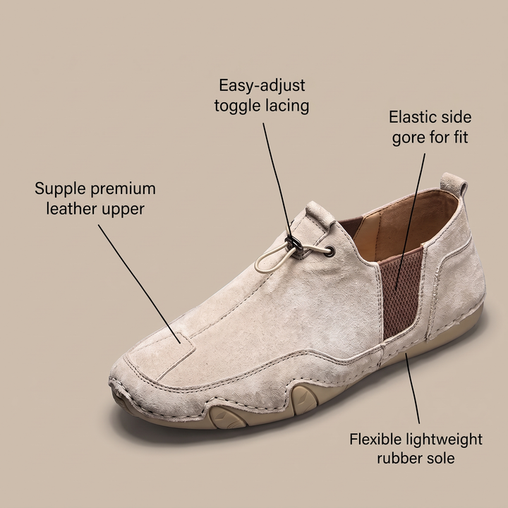 LORENZO GENUINE LEATHER SLIP-ONS