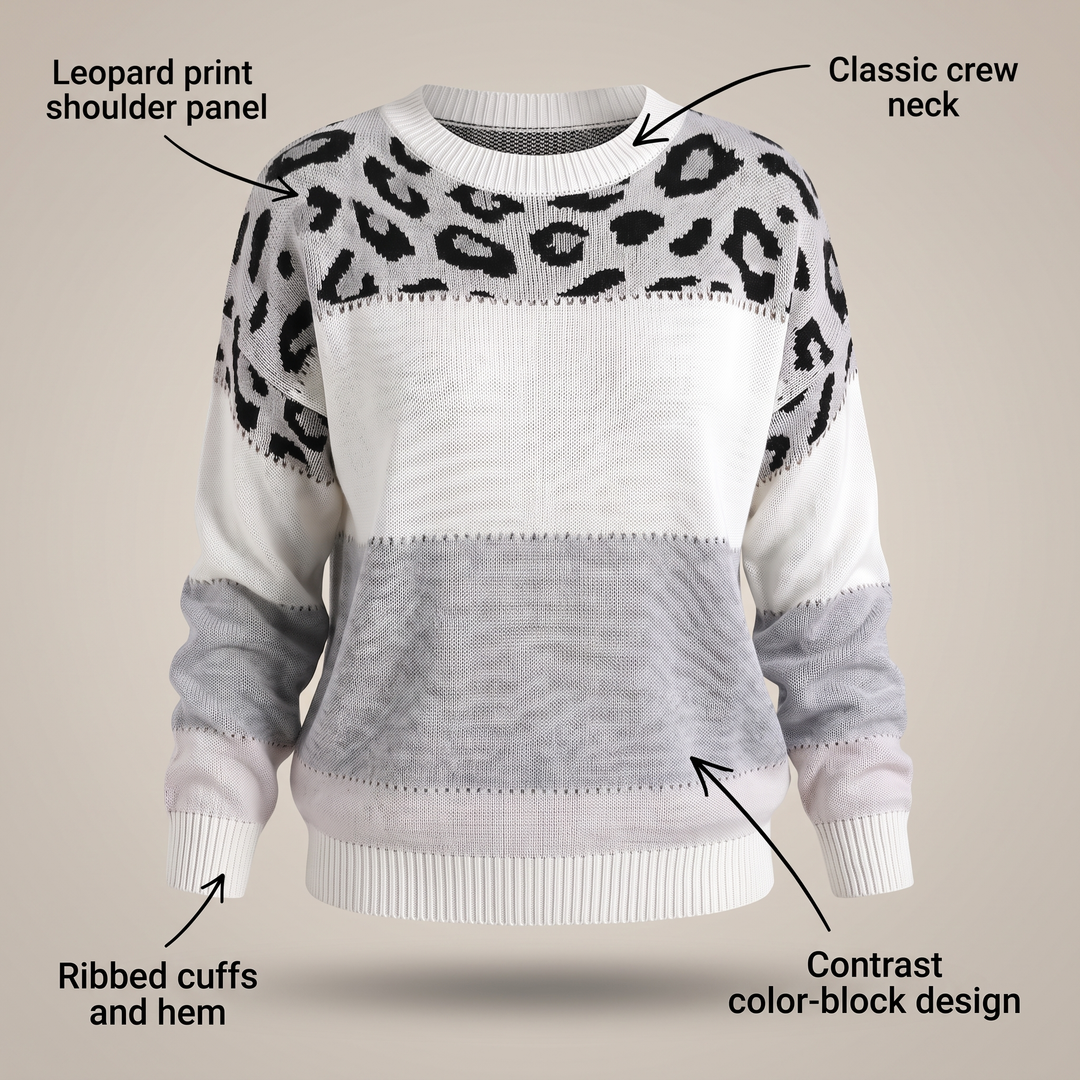 VELORA LEOPARD LUXE SWEATER