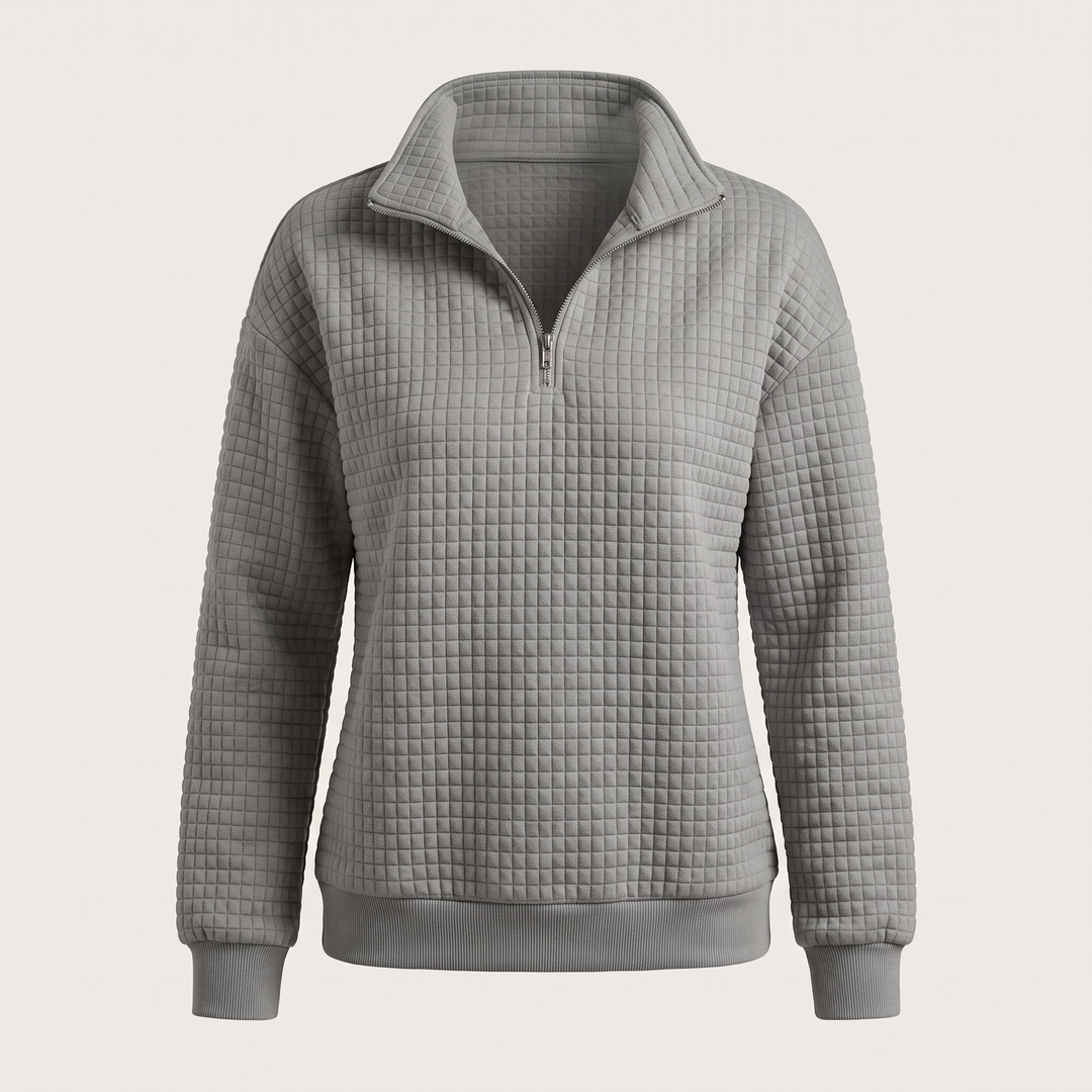 ROSALIE TEXTURED ZIP SWEATER