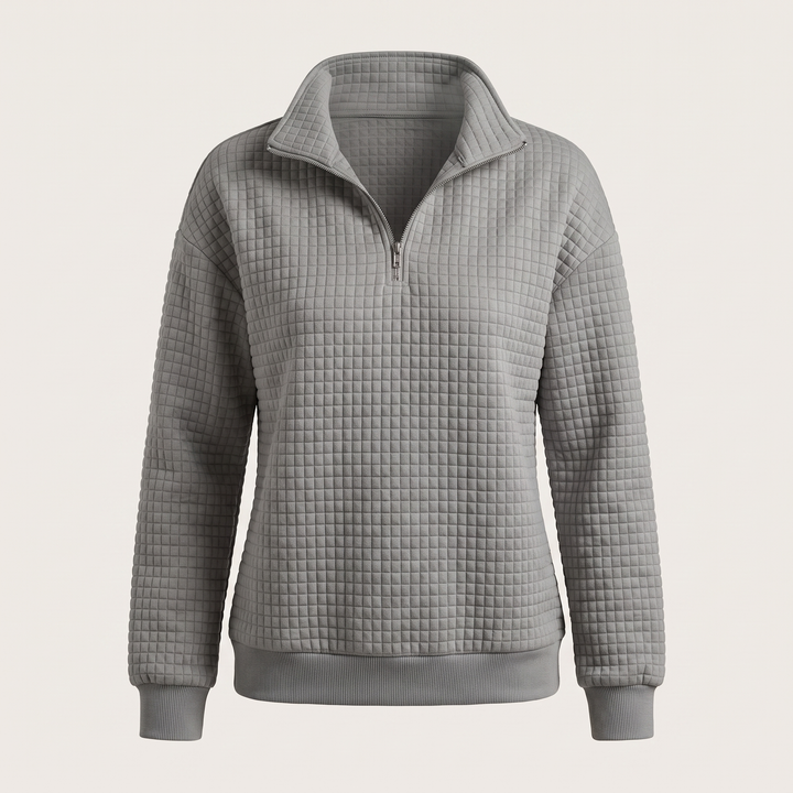 ROSALIE TEXTURED ZIP SWEATER