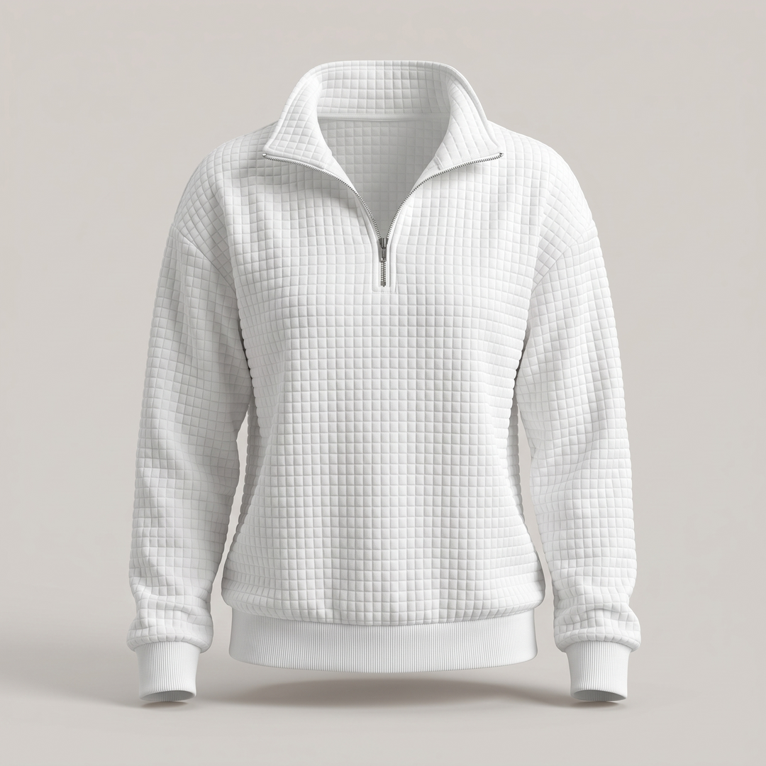 ROSALIE TEXTURED ZIP SWEATER