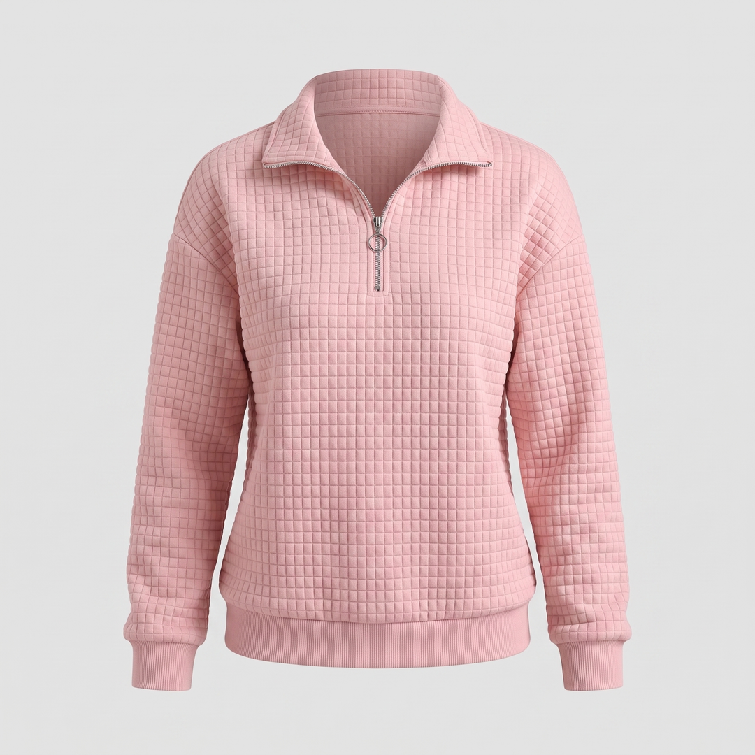ROSALIE TEXTURED ZIP SWEATER