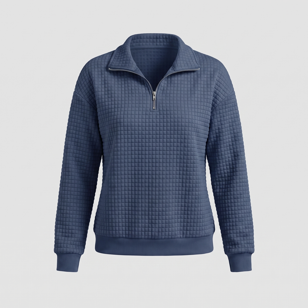 ROSALIE TEXTURED ZIP SWEATER