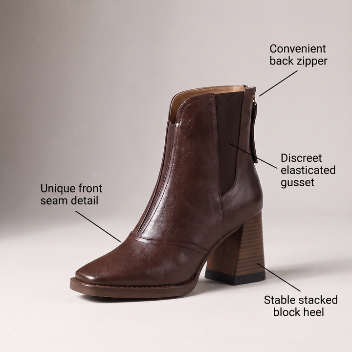 WHITNEY LEATHER ANKLE BOOTS