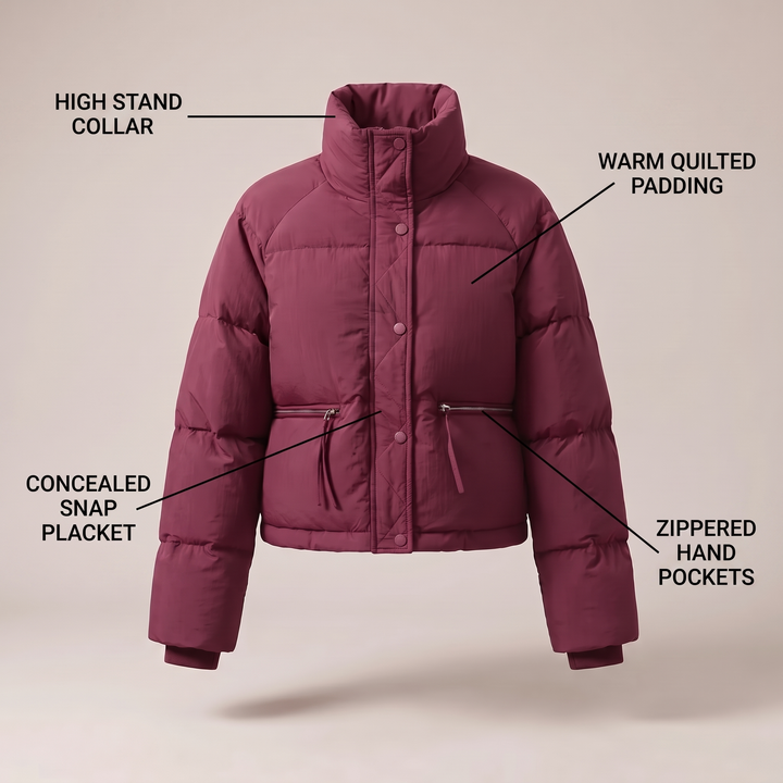 DAHLIA CONTRAST-COLLAR WINTER COAT