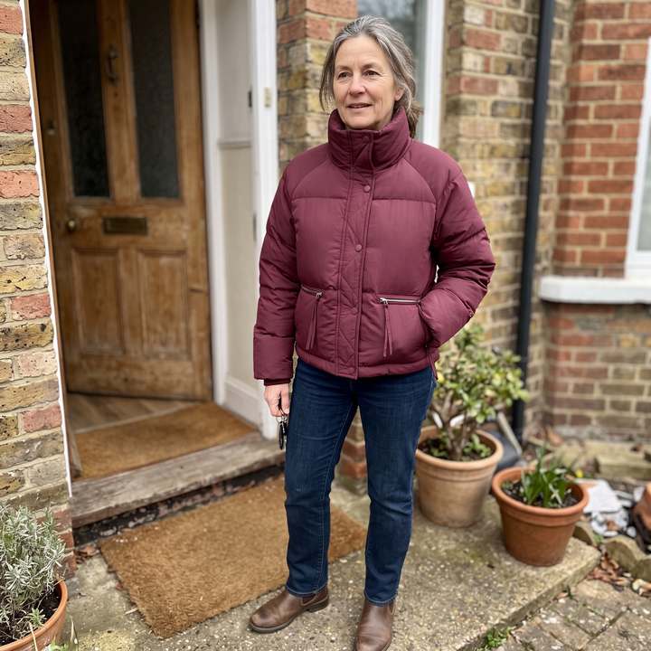 DAHLIA CONTRAST-COLLAR WINTER COAT