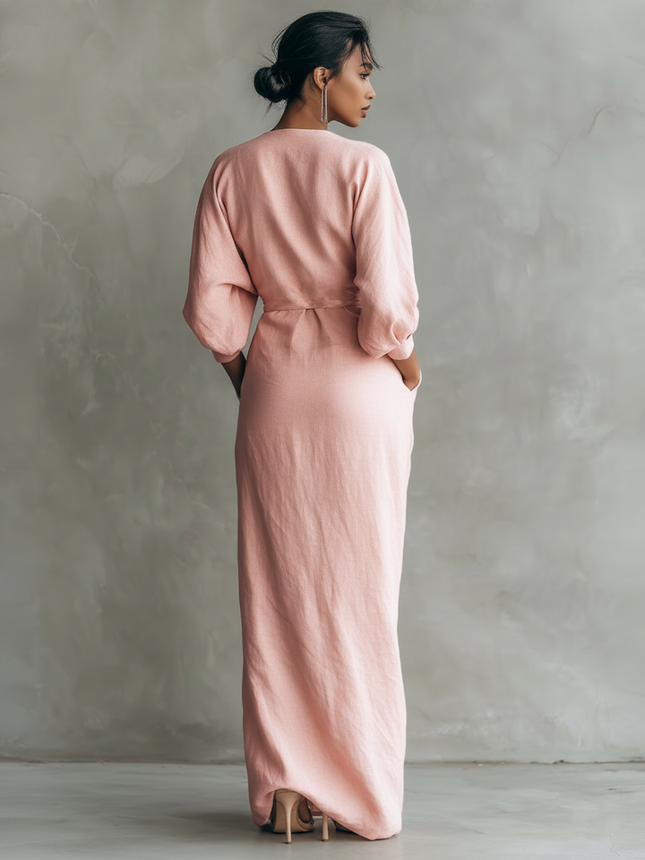 SOFI PURE ELEGANCE V-NECK DRESS