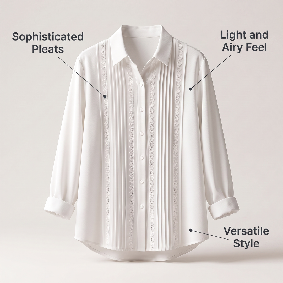 AMELIA PLEATED LACE TOP