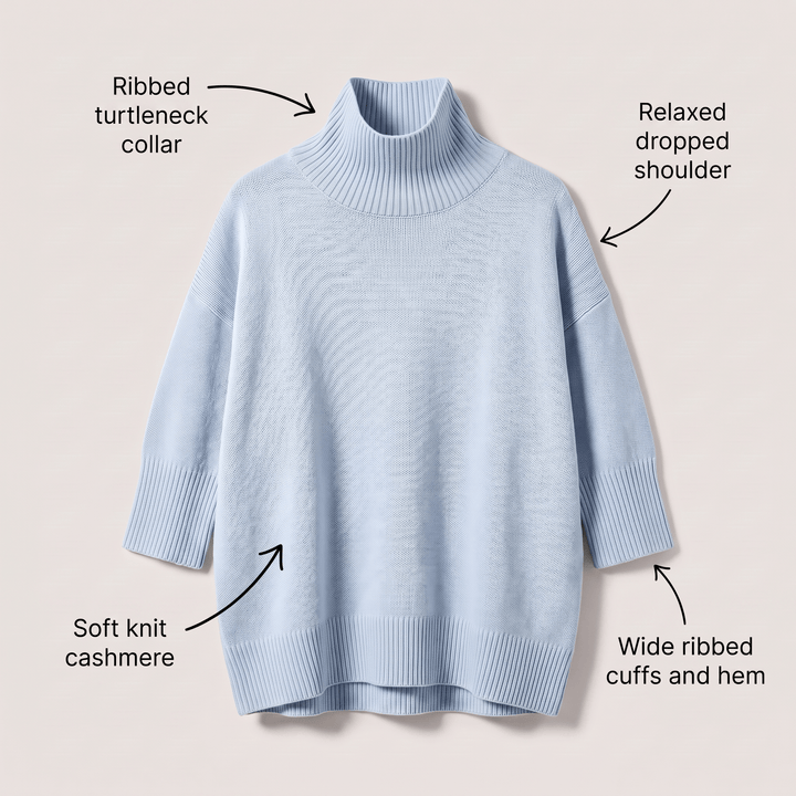 ARIA OVERSIZED TURTLENECK SWEATER - Avenelle London