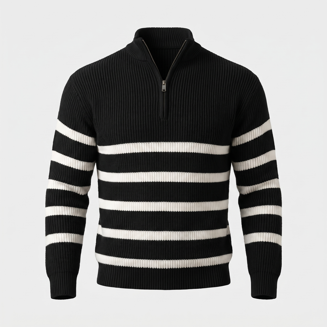 BLACKWELL STRIPE ZIP SWEATER