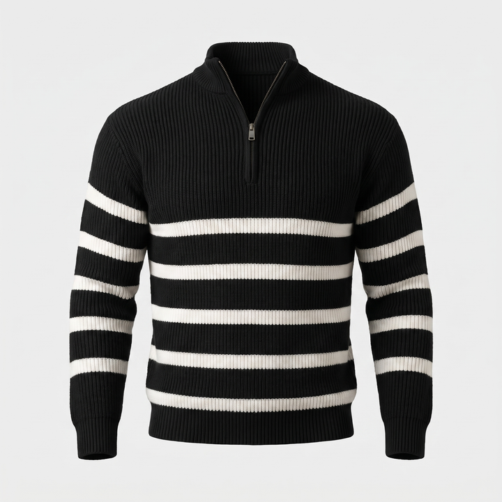 BLACKWELL STRIPE ZIP SWEATER