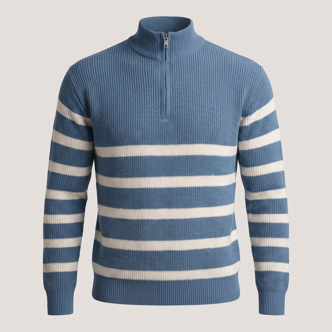 BLACKWELL STRIPE ZIP SWEATER