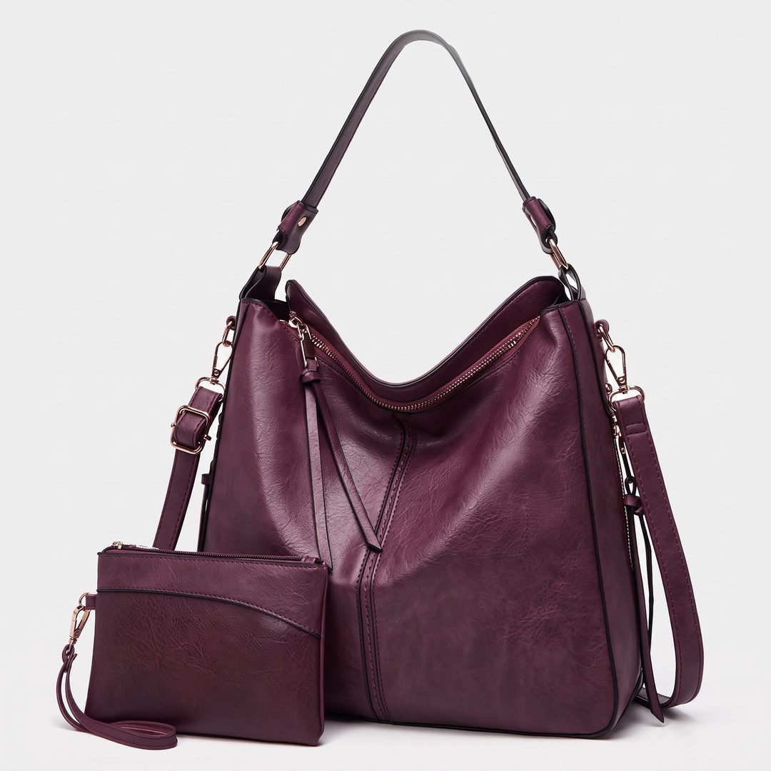 CAMELLIA LEATHER HOBO BAG