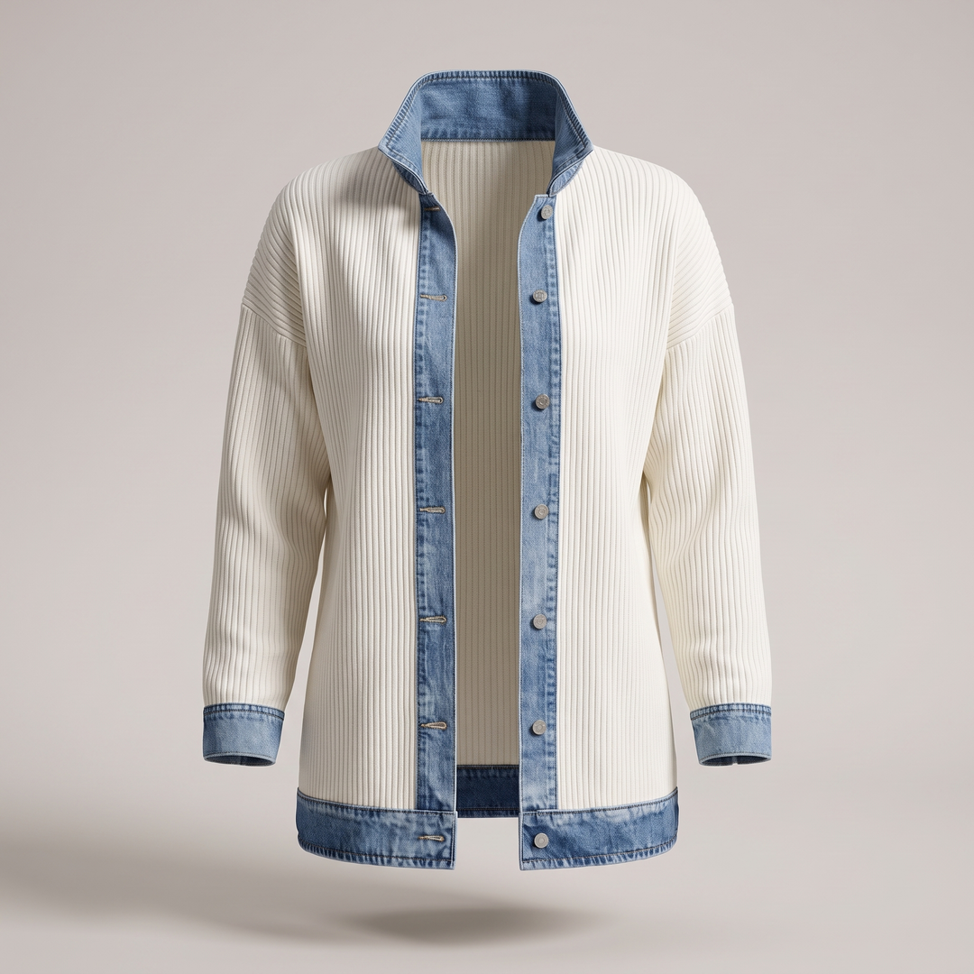 CASUAL DENIM TRIM JACKET