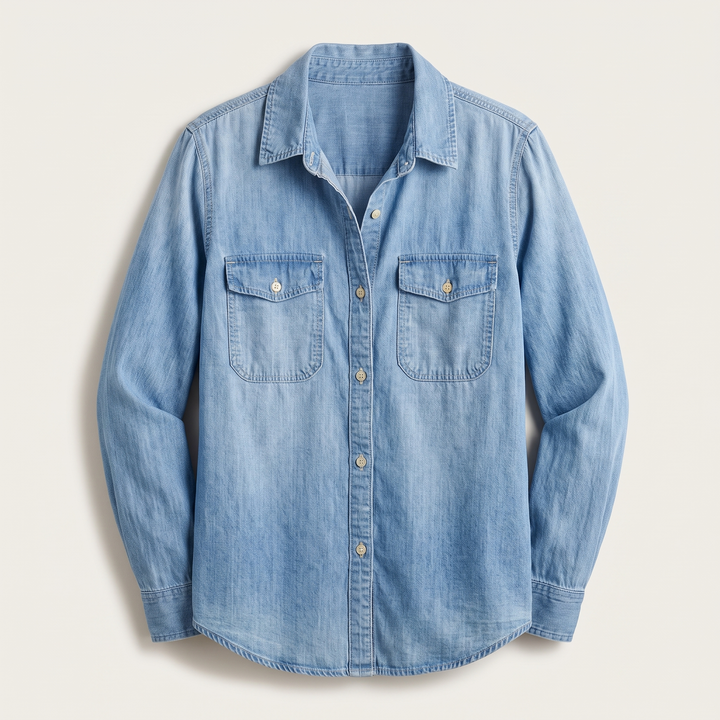 CELESTE BUTTON DENIM TOP