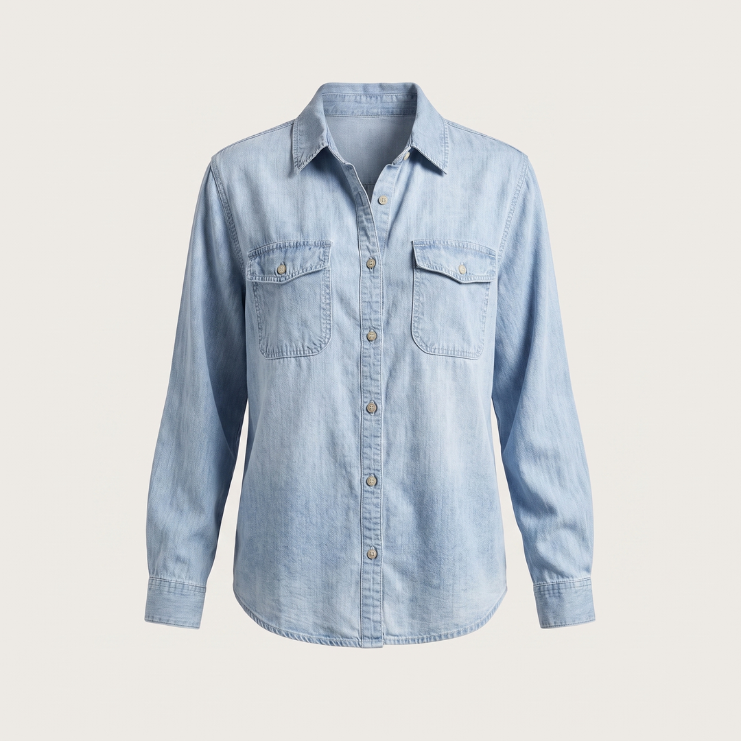 CELESTE BUTTON DENIM TOP