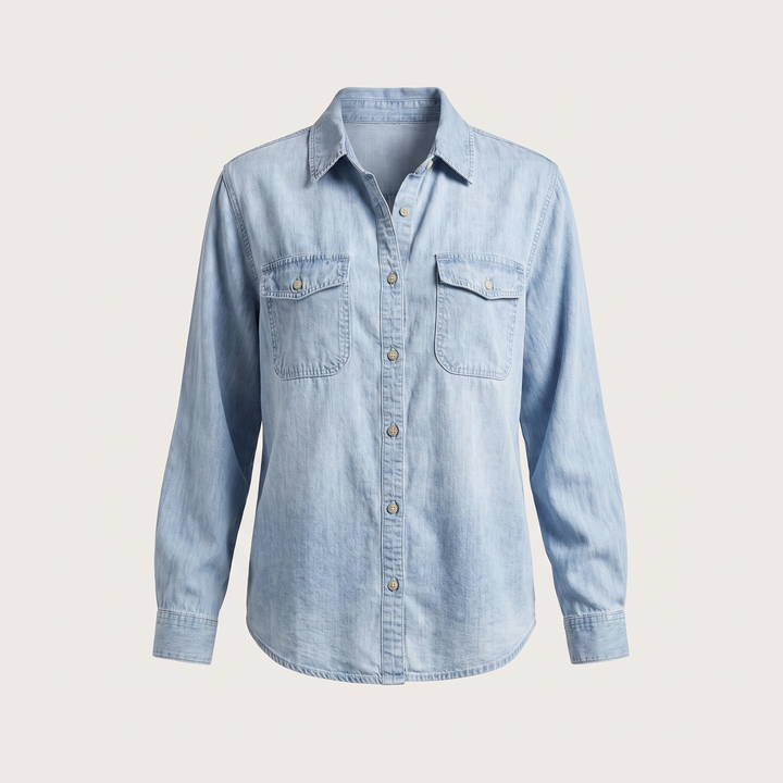 CELESTE BUTTON DENIM TOP