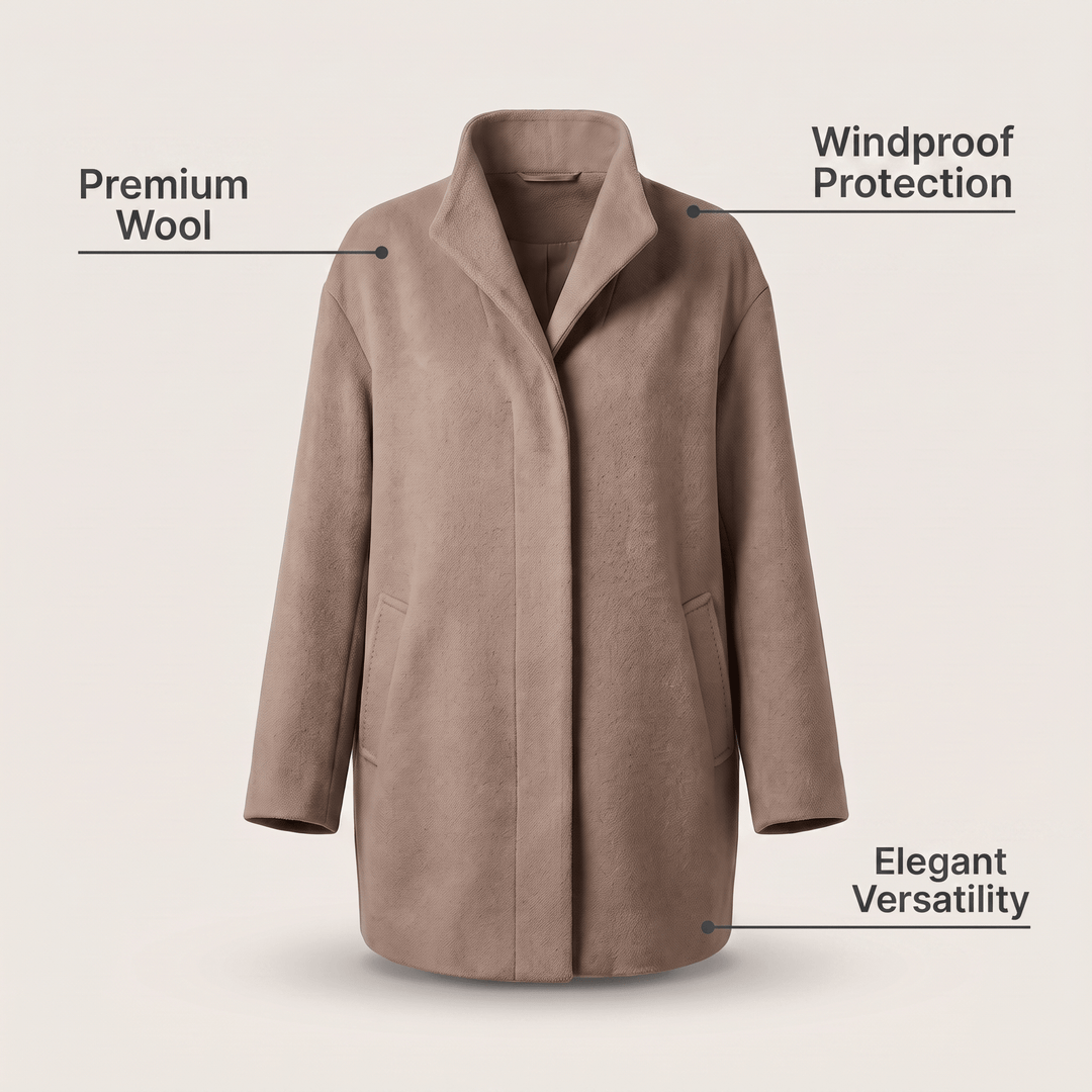EMMA LUXURY WINDPROOF WOOL JACKET - Avenelle London