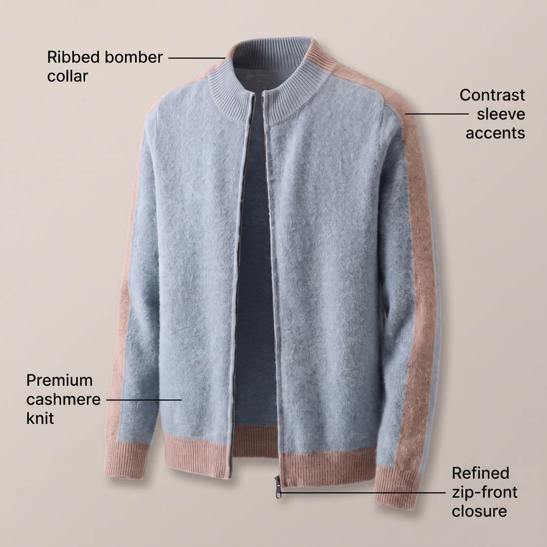 FERRARA CASHMERE ZIP-THROUGH JACKET