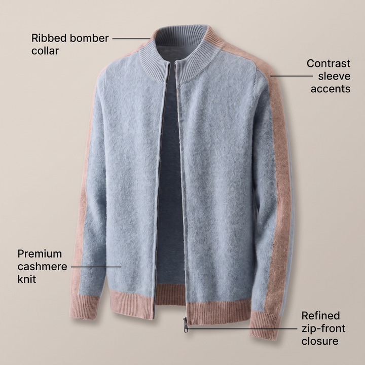 FERRARA CASHMERE ZIP-THROUGH JACKET
