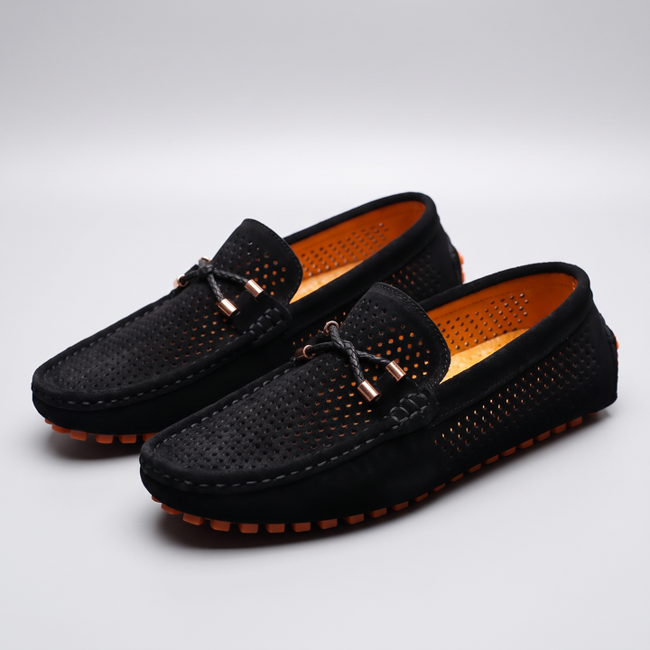 GIANNI PERFORATED LEATHER LOAFERS