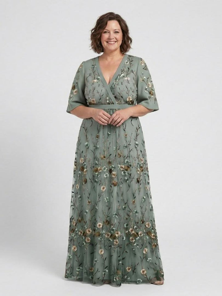 ELSIE V-NECK FLORAL DRESS