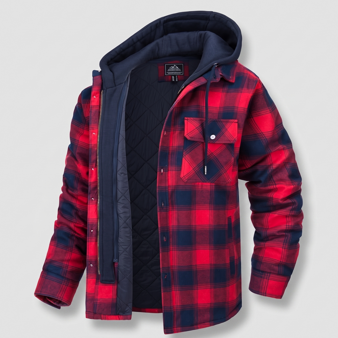 HARRY JACKET FLANNEL WITH REMOVABLE HOOD