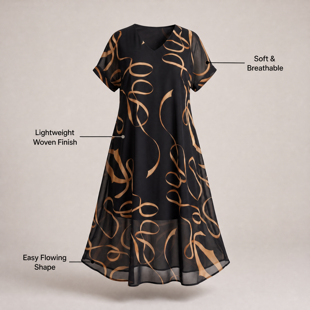 GRACEFUL SHORT SLEEVE DRESS