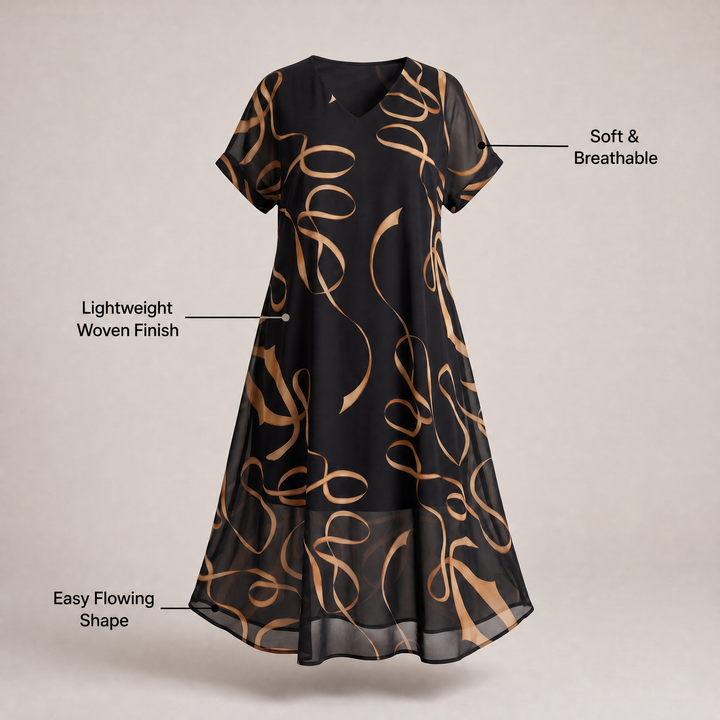 GRACEFUL SHORT SLEEVE DRESS