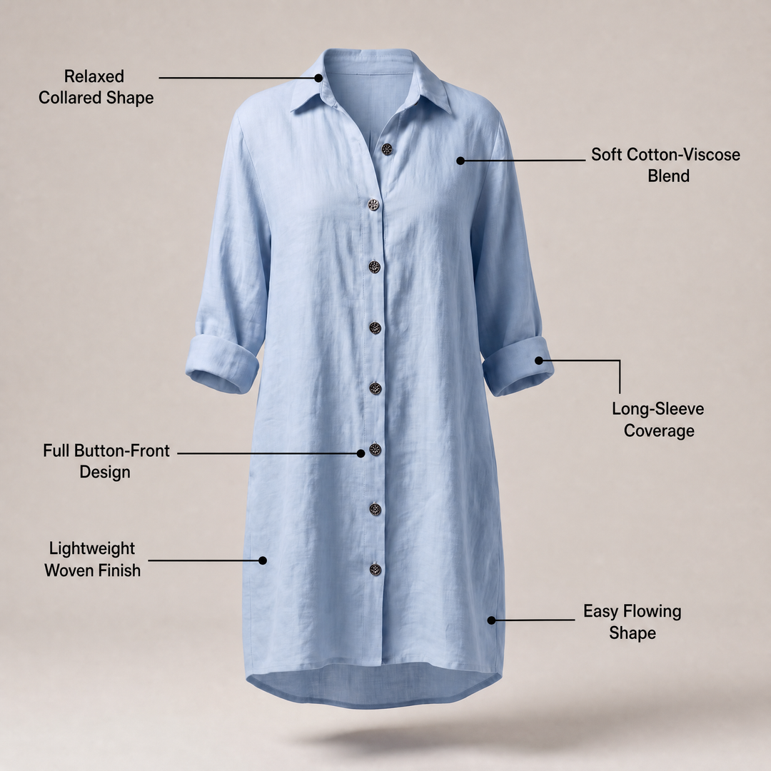 HOLLINMERE BUTTON-FRONT SHIRT DRESS