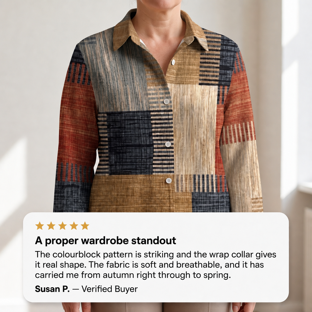 RETRO COLOR BLOCK BLOUSE