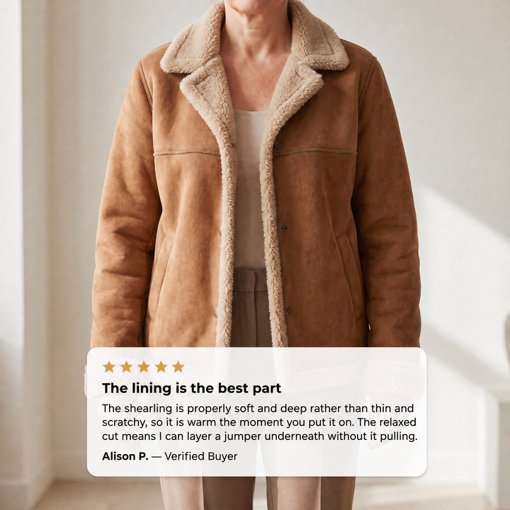 RUBY COSY SHEARLING-LINED JACKET