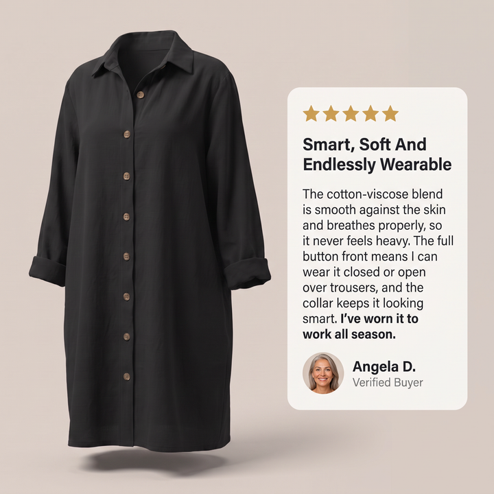 HOLLINMERE BUTTON-FRONT SHIRT DRESS