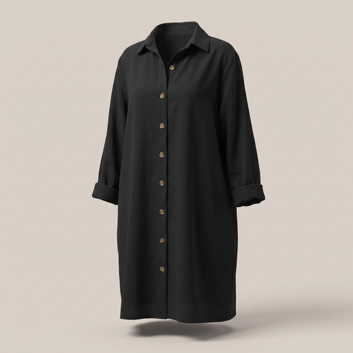 HOLLINMERE BUTTON-FRONT SHIRT DRESS