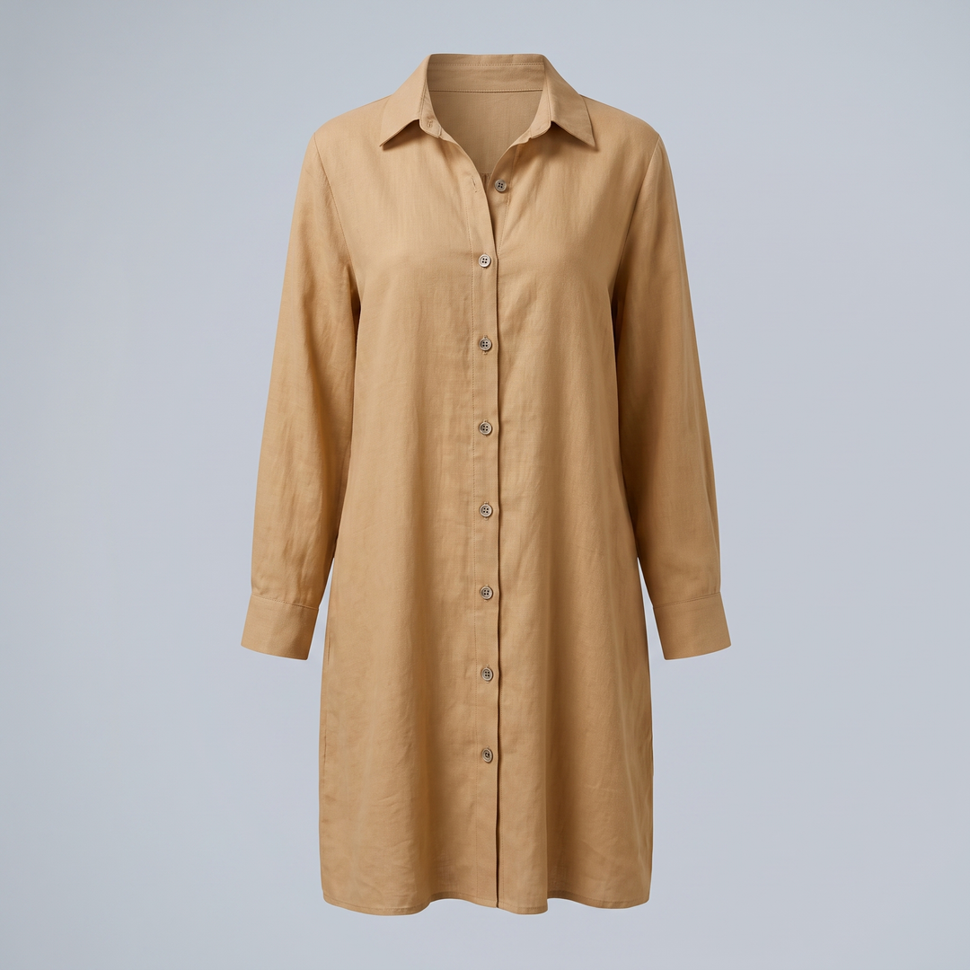HOLLINMERE BUTTON-FRONT SHIRT DRESS