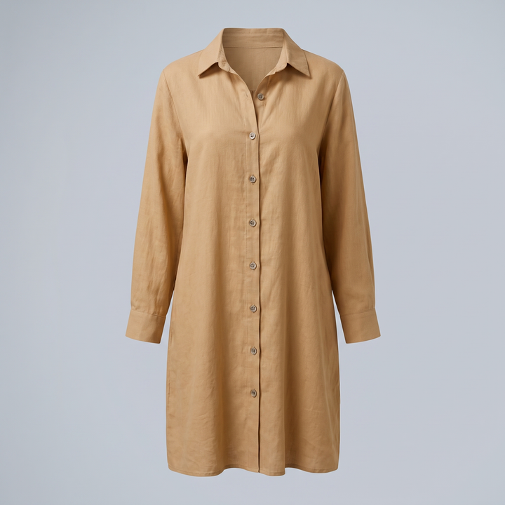 HOLLINMERE BUTTON-FRONT SHIRT DRESS