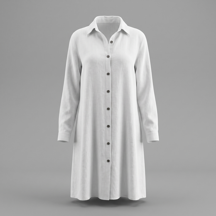HOLLINMERE BUTTON-FRONT SHIRT DRESS