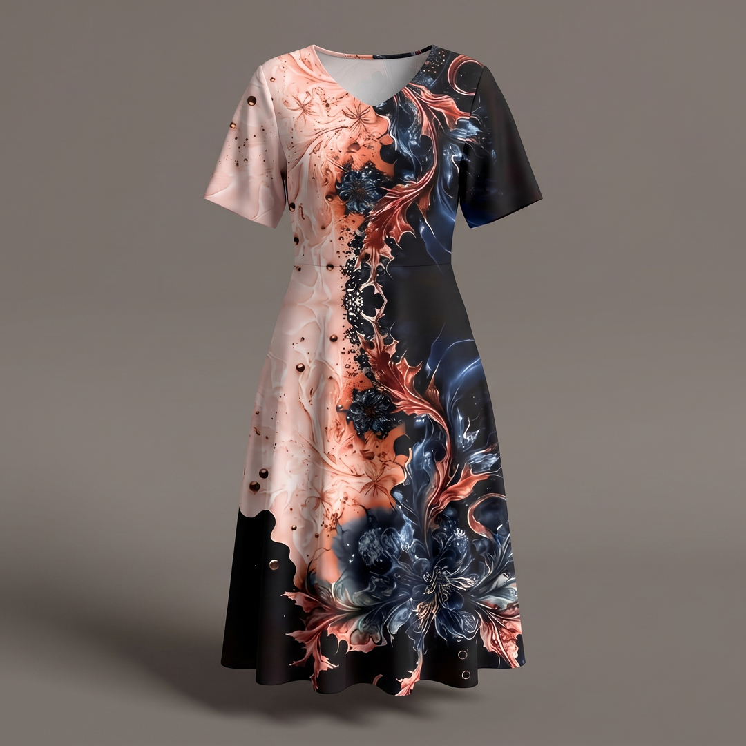 LEANDRIA RELAXED FLORAL MIDI DRESS
