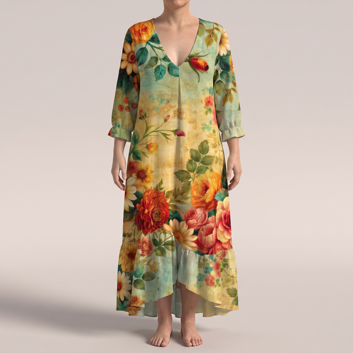 LYSANDRA FLORAL MIDI DRESS