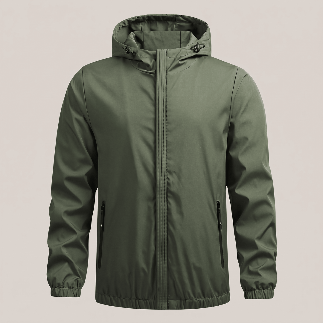 Maxwell Haven jacket in dark green with hood and zipped side pockets